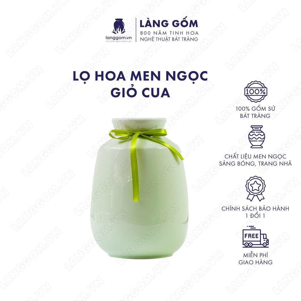 Bình hoa, lọ hoa Gốm sứ Bát Tràng cao cấp Men ngọc giỏ cua dùng làm quà tặng, trang trí - Làng Gốm Bát Tràng