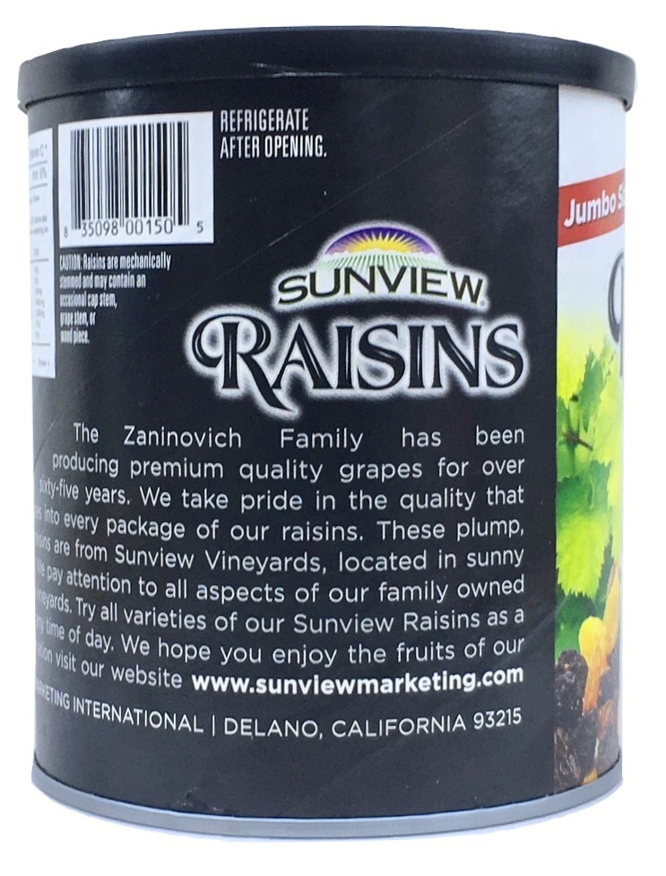 Nho Khô Mỹ Không Hạt Sunview Raisins 425g