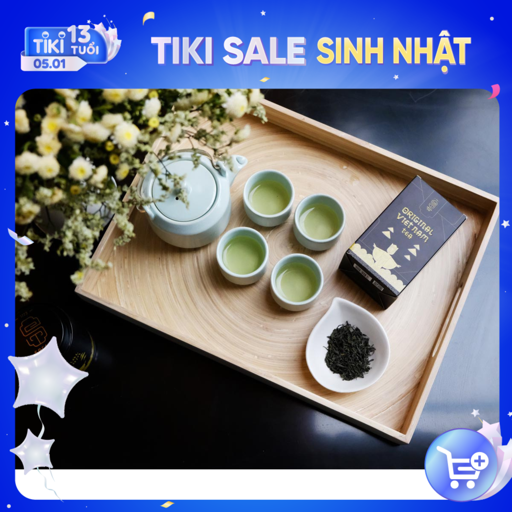 Khay trà tre KTTC01 SACHS TEA 1773 sang trọng cao cấp lịch sự (tặng kèm 1 loại trà hữu cơ)