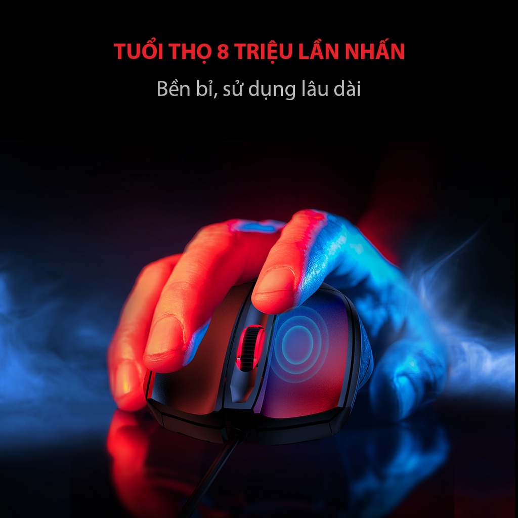 Chuột Máy Tính Gamen GM100 Chuột Gaming Đèn Led RGB 2000 DPI di chuột chuẩn xác chuyên game - Hàng Chính Hãng