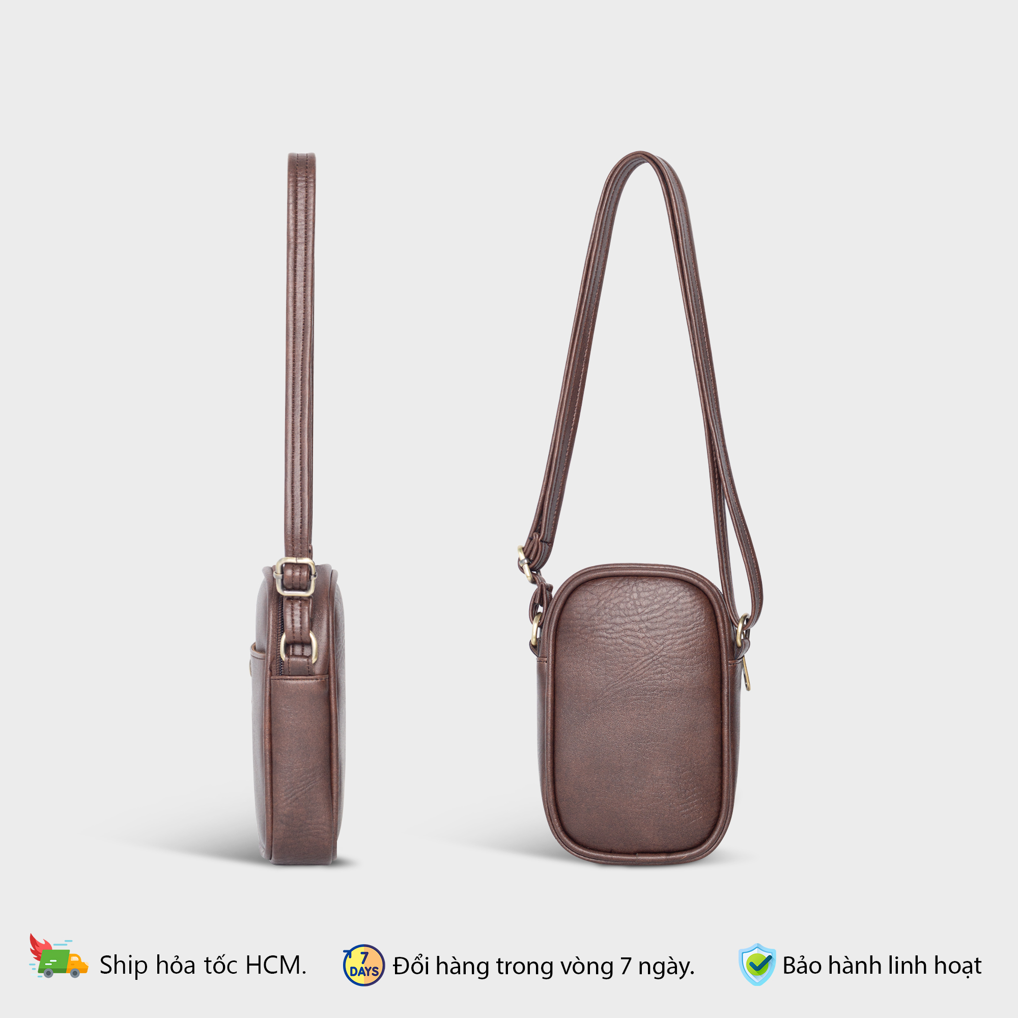Túi đeo chéo da nữ mini đựng điện thoại Fadoda FN36