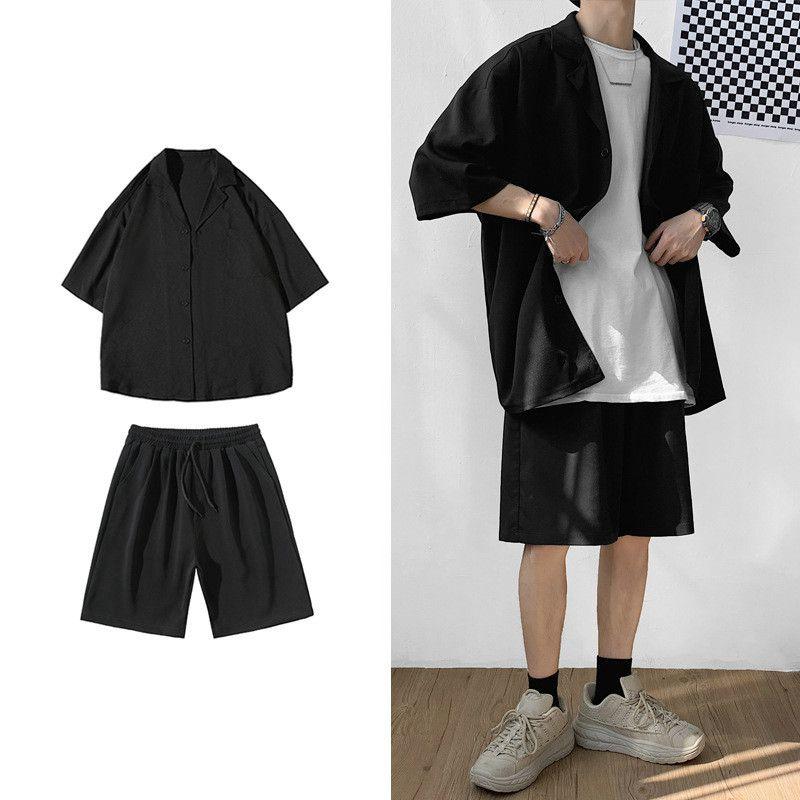 Quần short nam unisex màu đen vải thun cào có bigsize đến 98kg