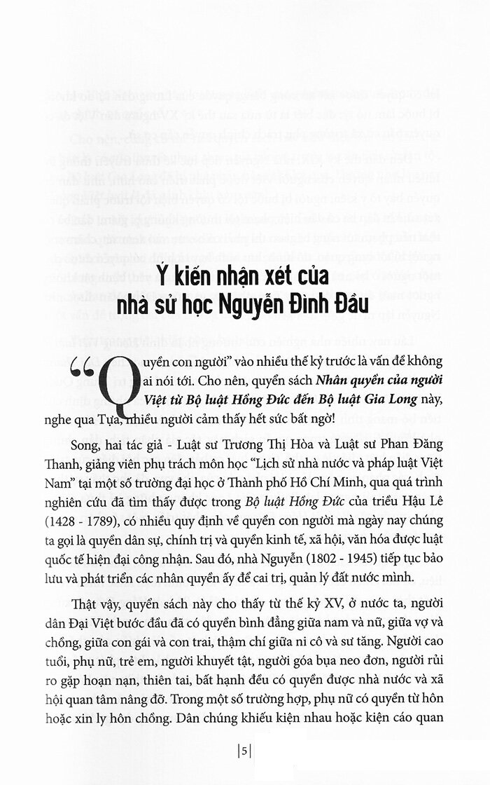 Nhân Quyền Của Người Việt - Từ Bộ Luật Hồng Đức Đến Bộ Luật Gia Long
