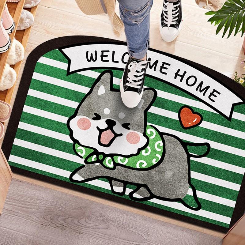 Thảm lau chân silicon hình gấu cute siêu thấm nước, chống trơn trượt size 40x60 cm