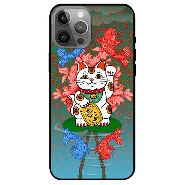 Ốp lưng dành cho Iphone 12 Mini - Iphone 12 - Iphone 12 Pro - Iphone 12 Pro Max mẫu Mèo Và Cá Chép