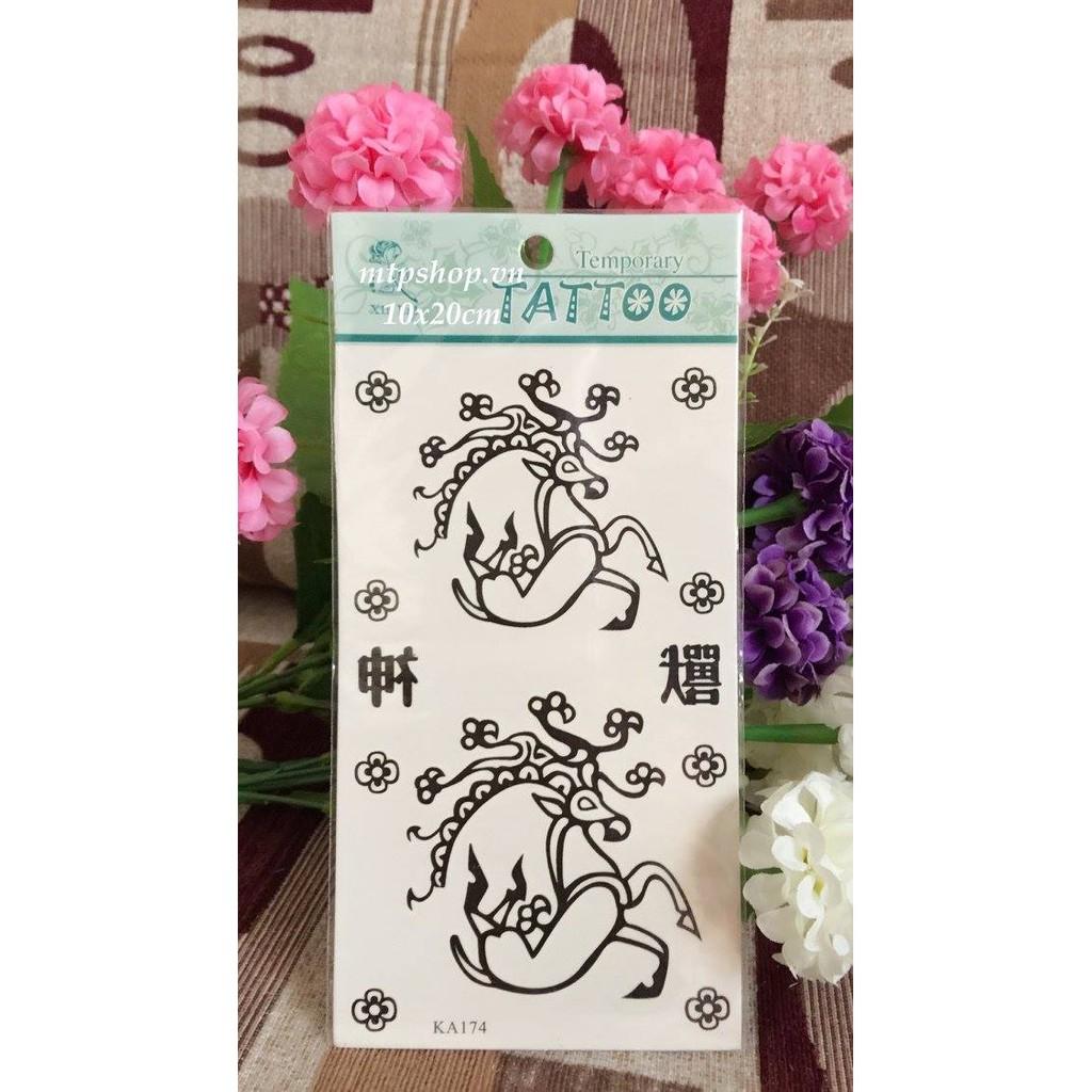 Combo 6 tấm hình xăm dán tattoo cao cấp 10x6cm THÚ CƯNG