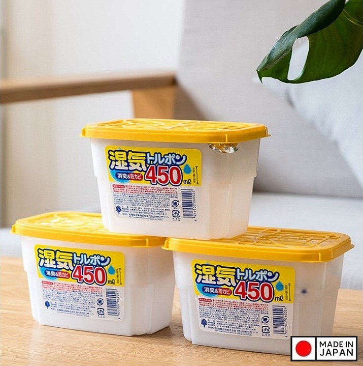 Set 03 Hộp hút ẩm, khử mùi, chống mốc Kokubo 450ml - Hàng nội địa Nhật Bản.