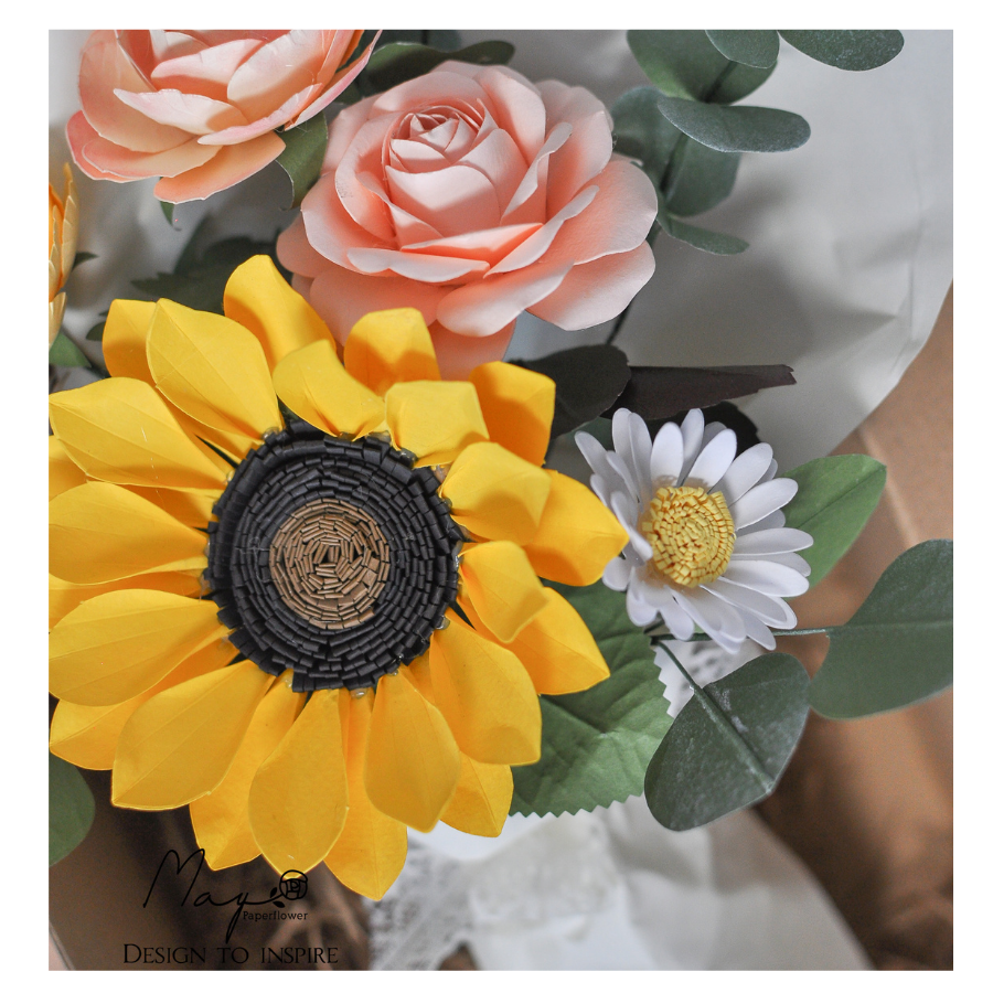 Hoa giấy quà tặng cao cấp - Sunshine, hoa giấy handmade Maypaperflower - hoa giấy nghệ thuật