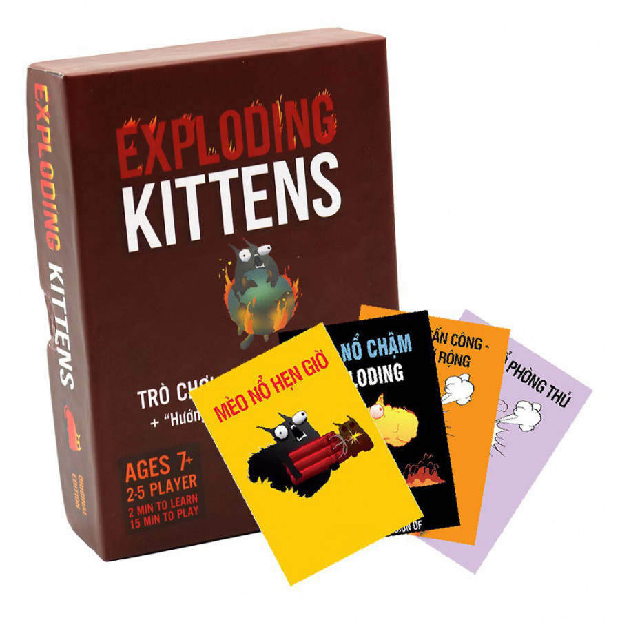 Combo Mèo Nổ Exploding Kittens + 4 Bản Mở Rộng + Bọc Bài