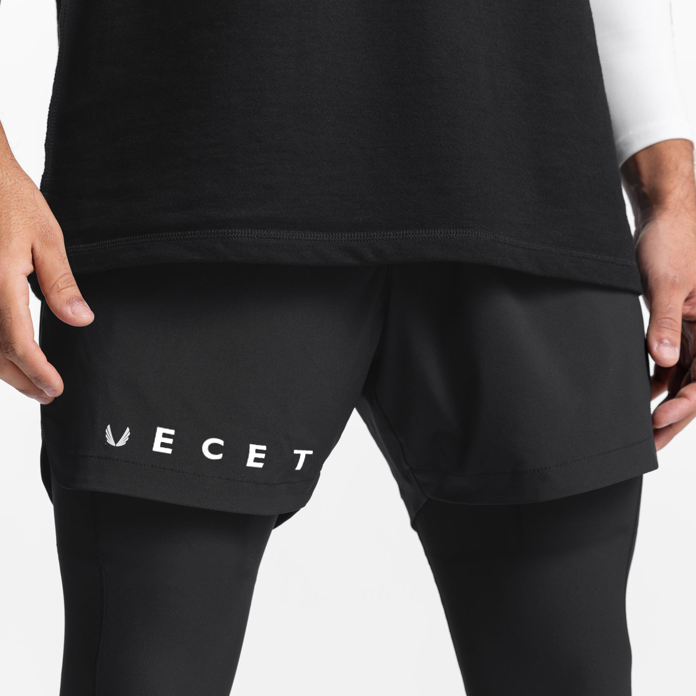 Quần short legging nam tập gym ECET 2 lớp cực bền