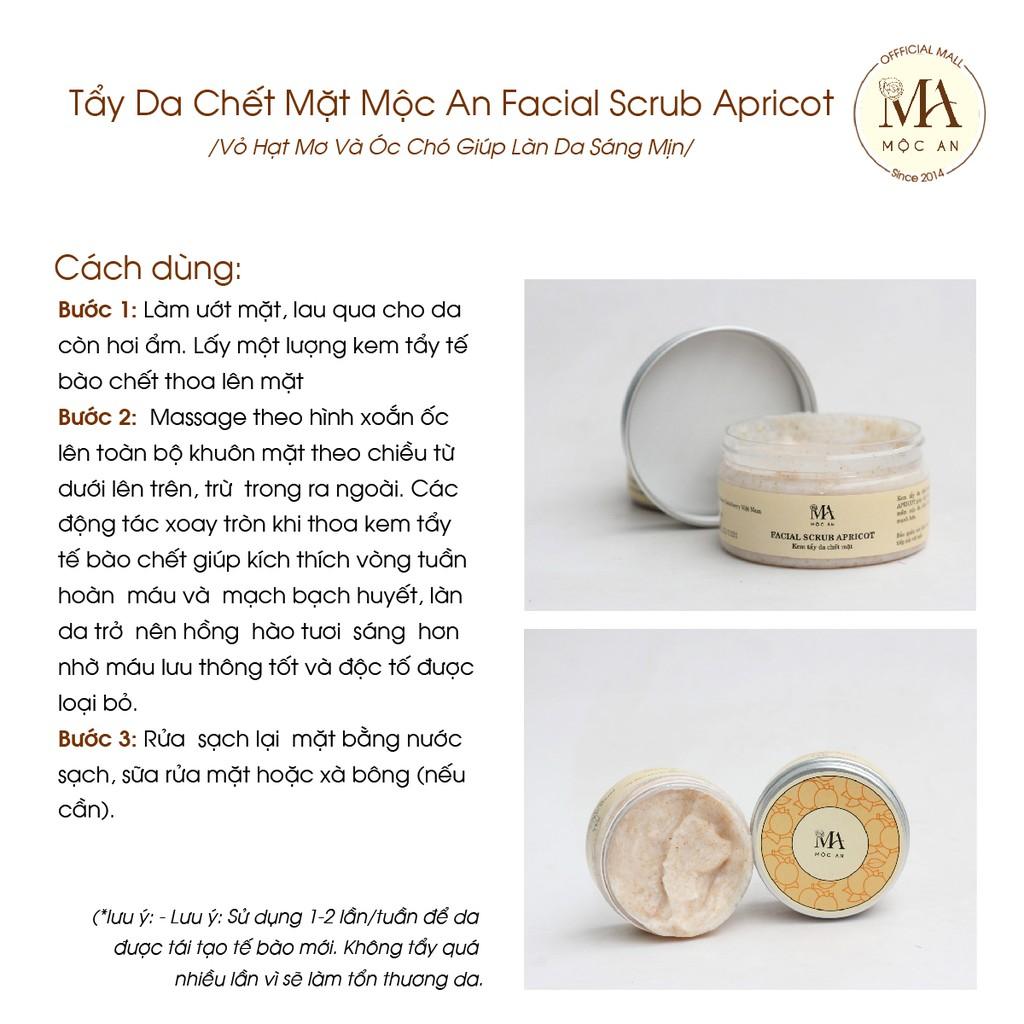 Tẩy Da Chết Mặt Mộc An Vỏ Hạt Mơ Và Óc Chó Facial Scrub Apricot - Giúp Làn Da Sáng Mịn 100g