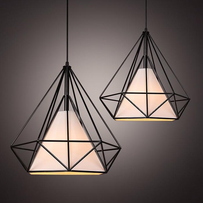 Đèn thả kim cương lồng vải