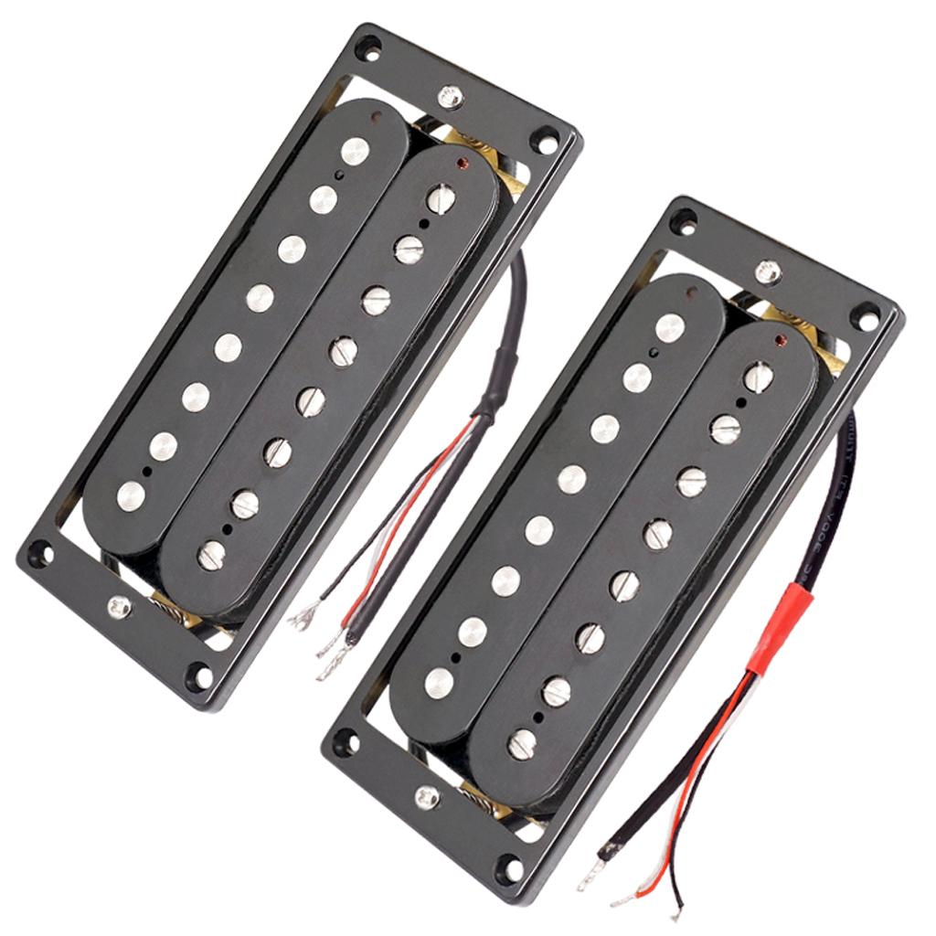 2 chiếc Đầu Ra Cao Guitar Đôi Phối Xanh Humbucker Bán Tải Cổ Cầu Bộ Đen