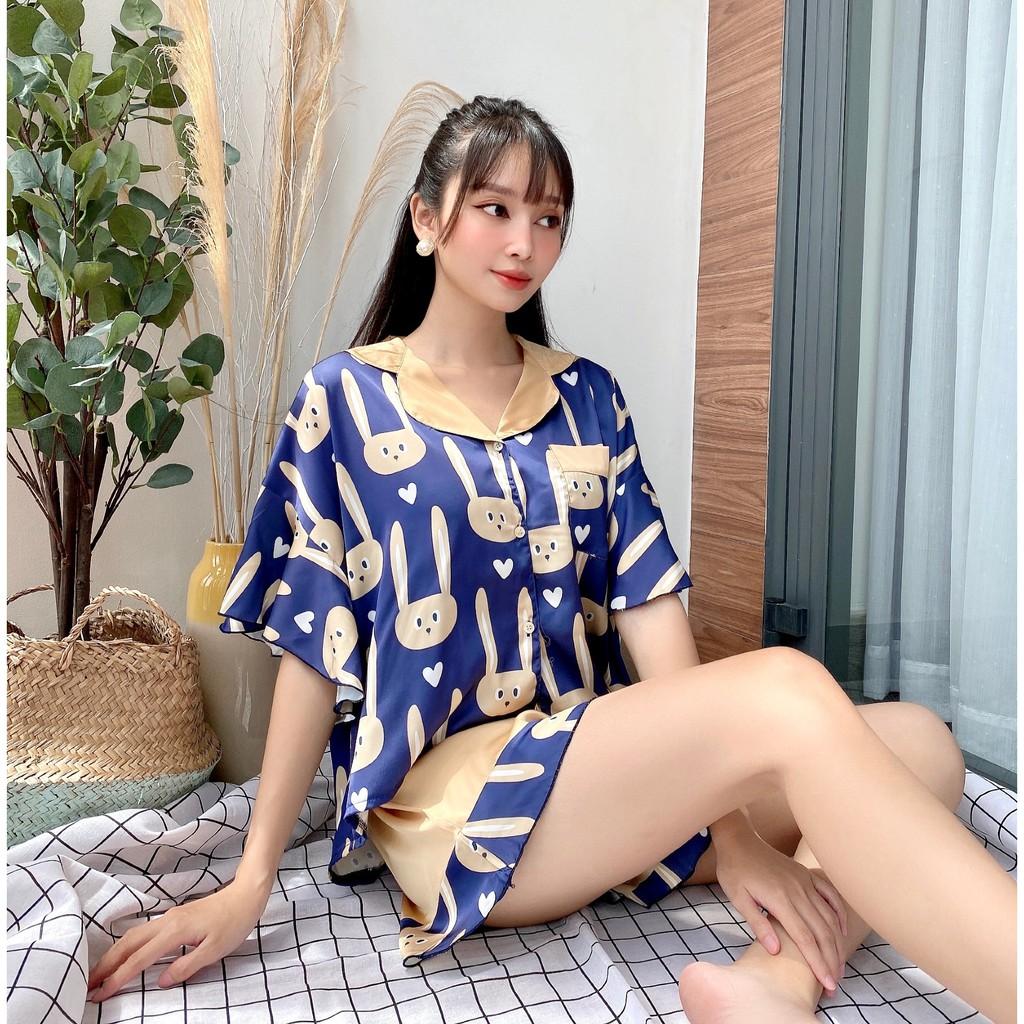 Bộ Lụa Cánh Tiên Họa Tiết Mặc Nhà