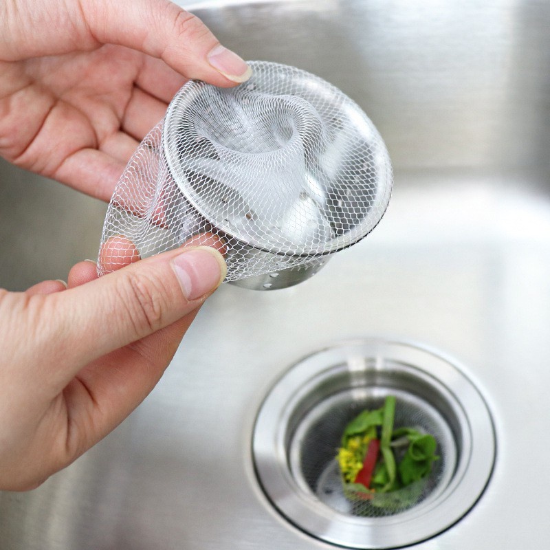 Set 100 Túi Lưới Lọc Rác Bồn Rửa Chén Túi Đựng Rác Bao Rác Tiện Dụng H249 - Egreen Dùng 1 Lần