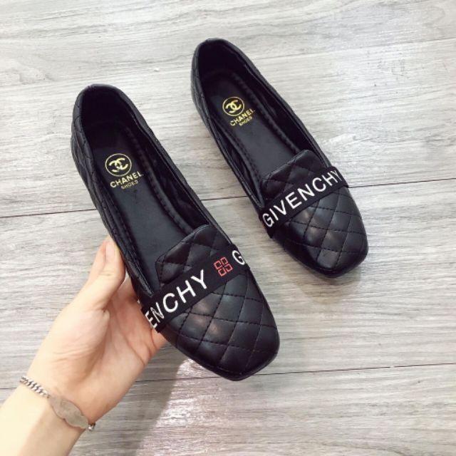 Giày búp bê 2p da trần chỉ