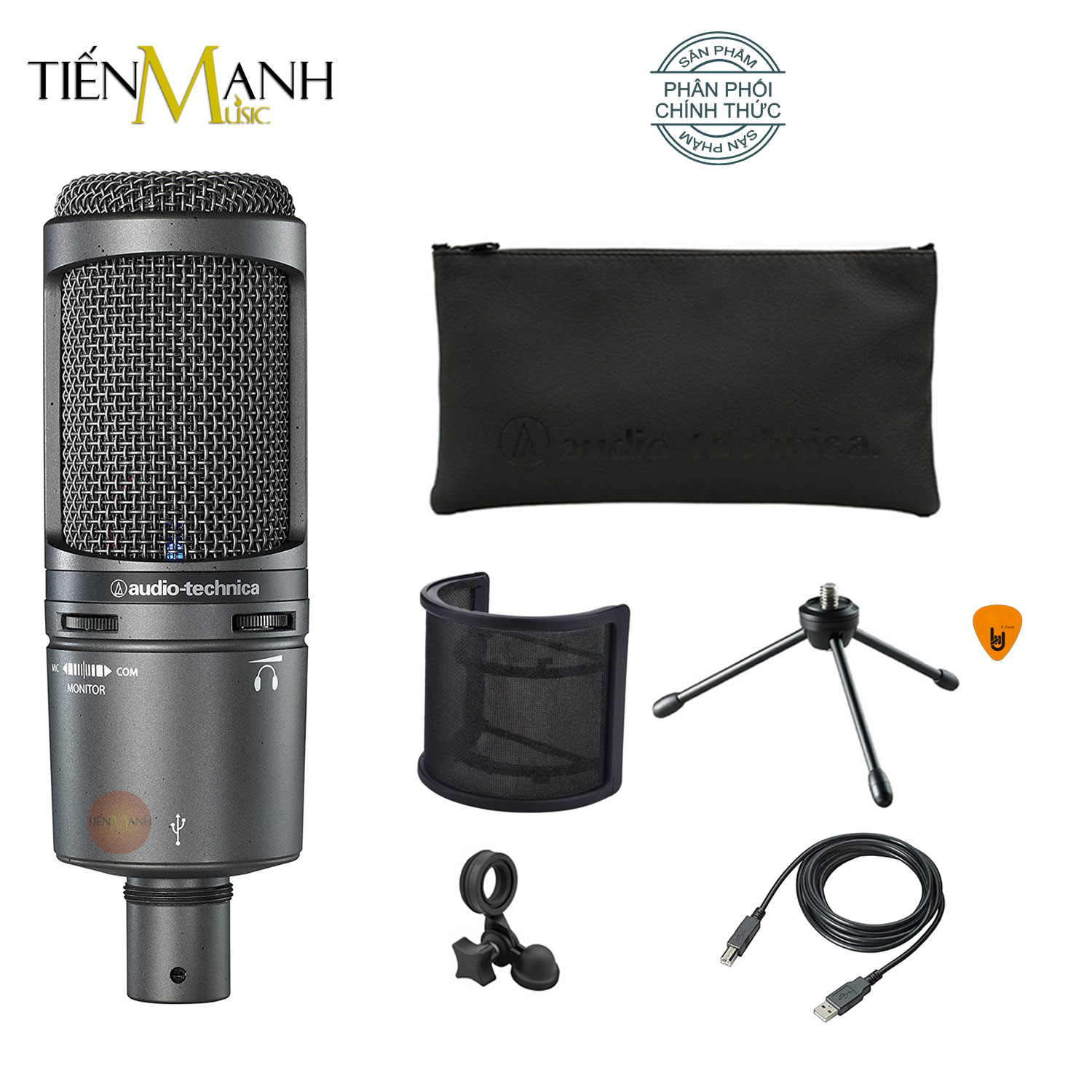 [Tặng Màng Lọc] Micro Audio Technica AT2020USB-X Mic Thu Âm Phòng Studio, Microphone Cardioid AT2020 USB Condenser Hàng Chính Hãng - Kèm Móng Gẩy DreamMaker