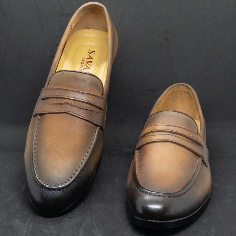 Giầy lười công sở nam da mộc Tomshoes cam kết da bò thật 100%