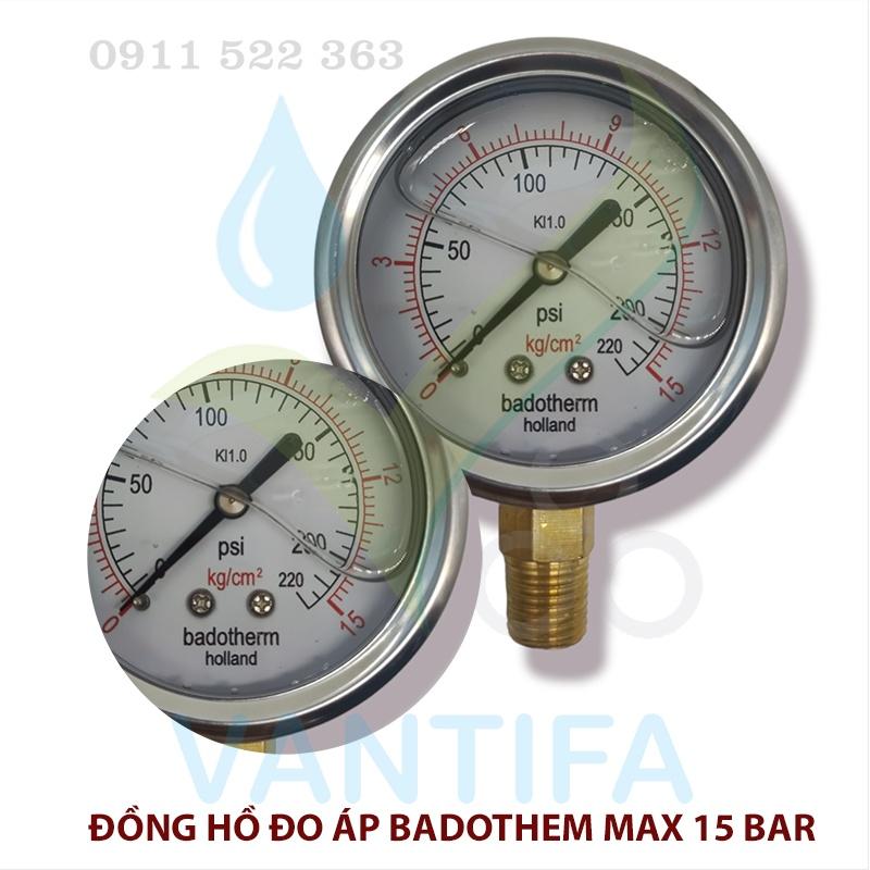 Đồng hồ đo áp Badothem MAX 5 Bar chuyên hệ thống tưới cây tự động