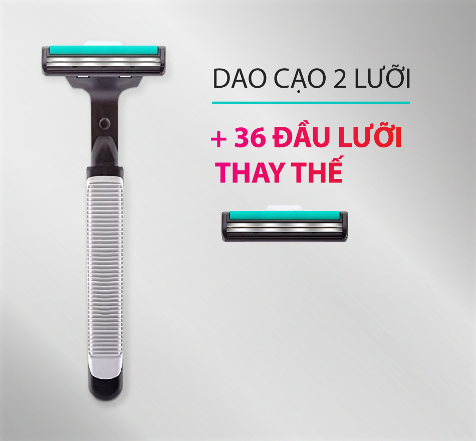 Dao Cạo 2 Lưỡi kèm 36 Đầu Thay Thế