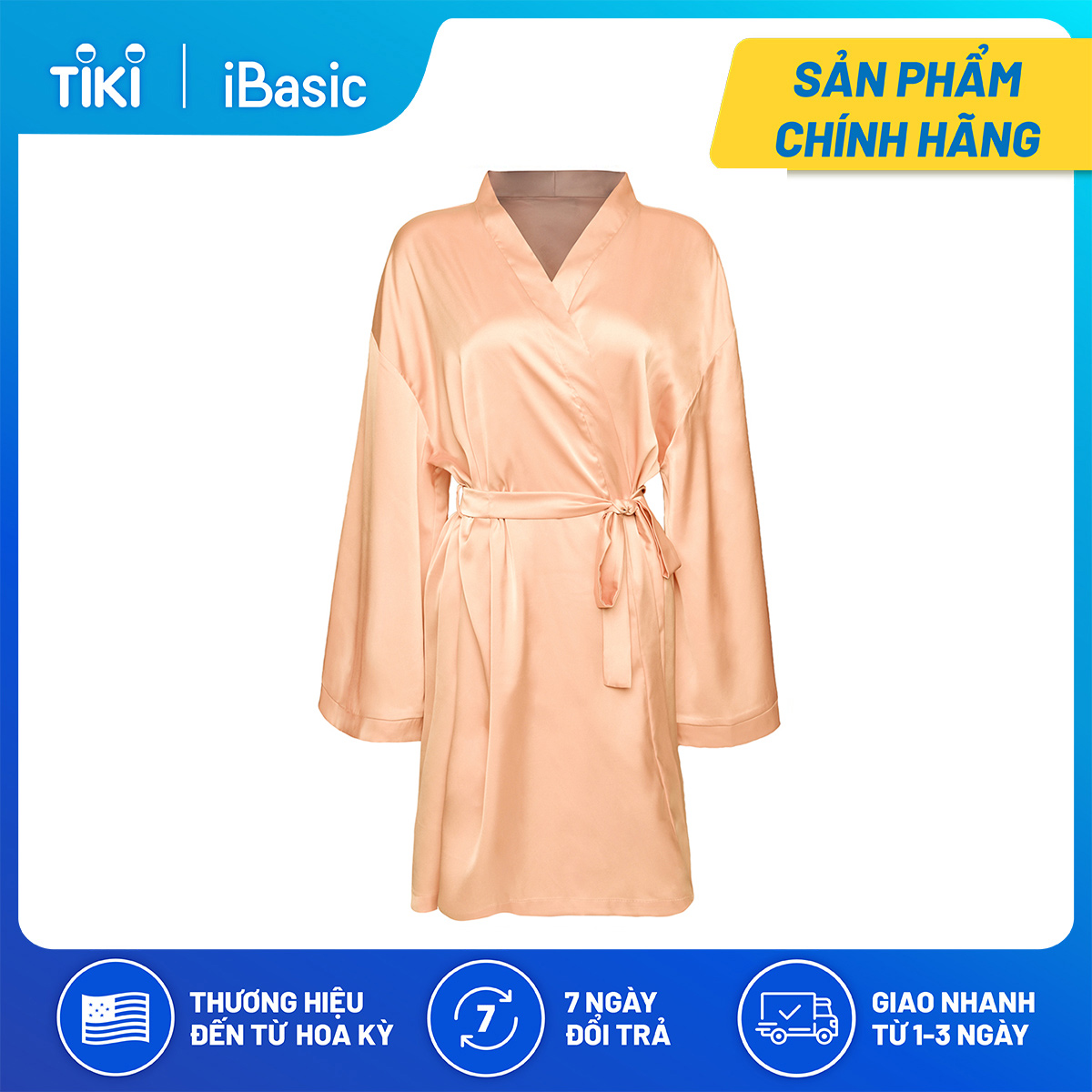 Áo choàng kimono lụa satin iBasic SW055