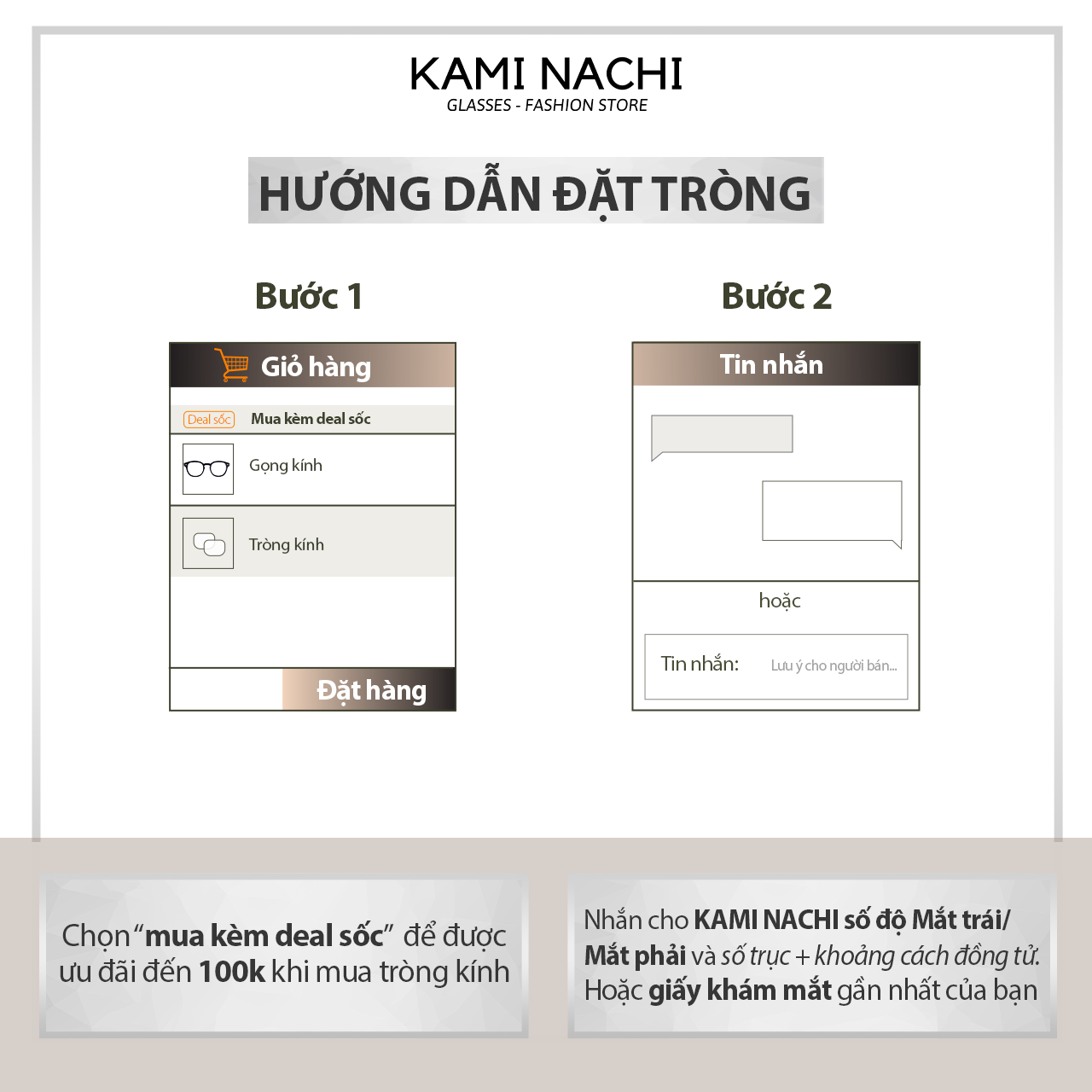 Gọng kính nhựa dáng vuông KAMI NACHI phong cách đơn giản TN915