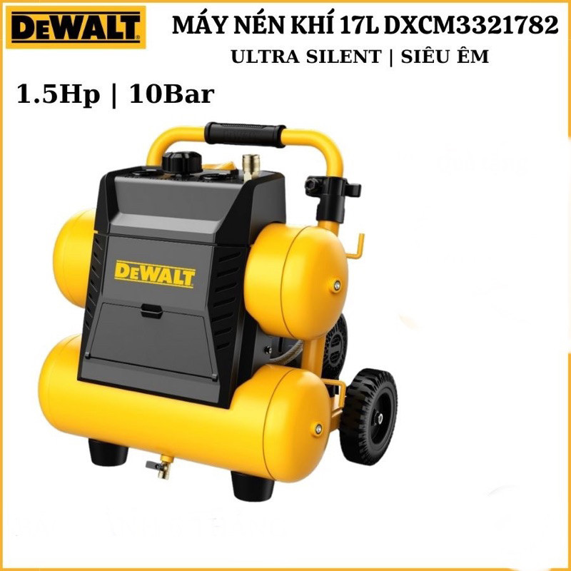Máy nén khí không dầu 17L DeWALT 3321782 áp suất 10bar, chạy êm - Hàng chính hãng