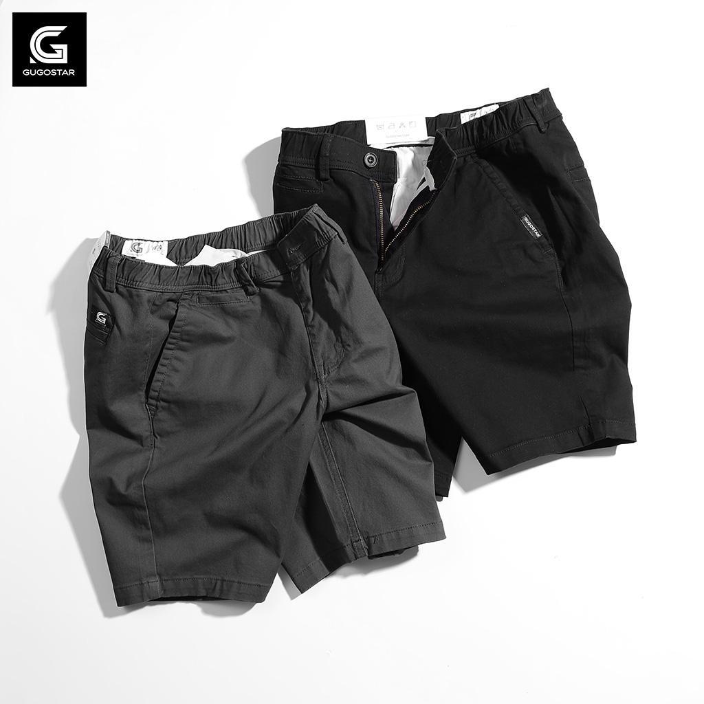 Quần Short Nam Lưng Thun SIMPLE G65 Gugostar, Vải Kaki Cao Cấp, Màu Trơn Dễ Phối