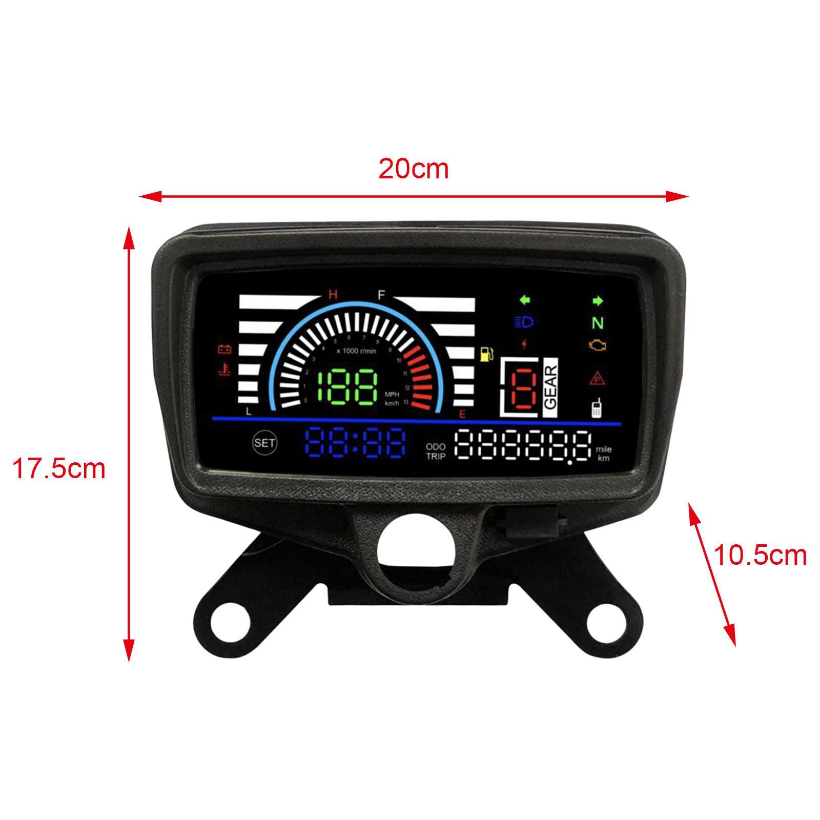 LCD Digital  Fuel Indicator Gear Display Turn Signal Display, 12V  Gauge for CG125-Cg150 Accessory Easy Installation.