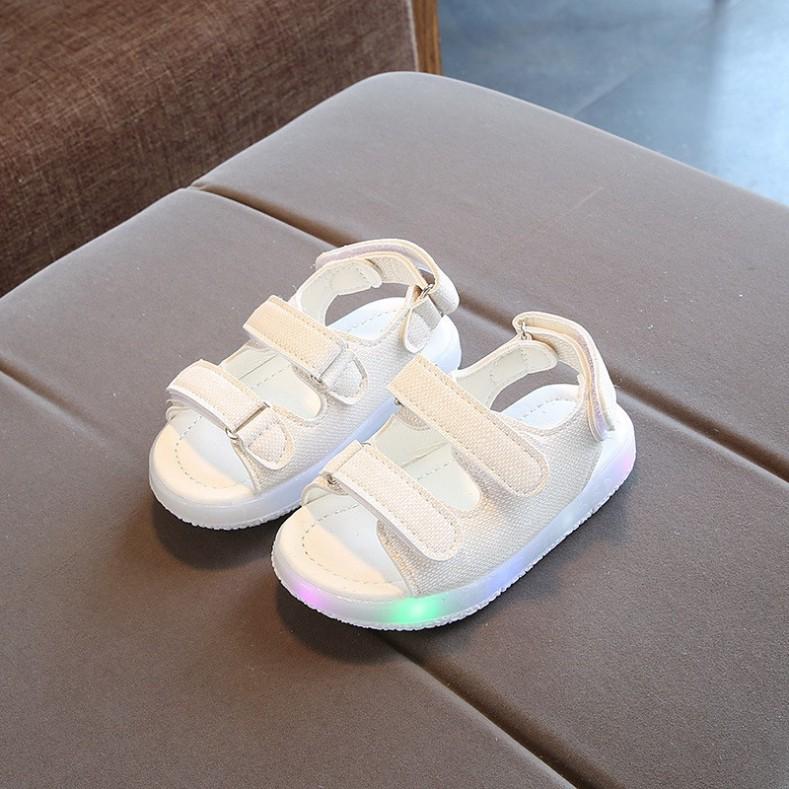Giày sandal quai dán thiết kế đế có đèn LED cho bé