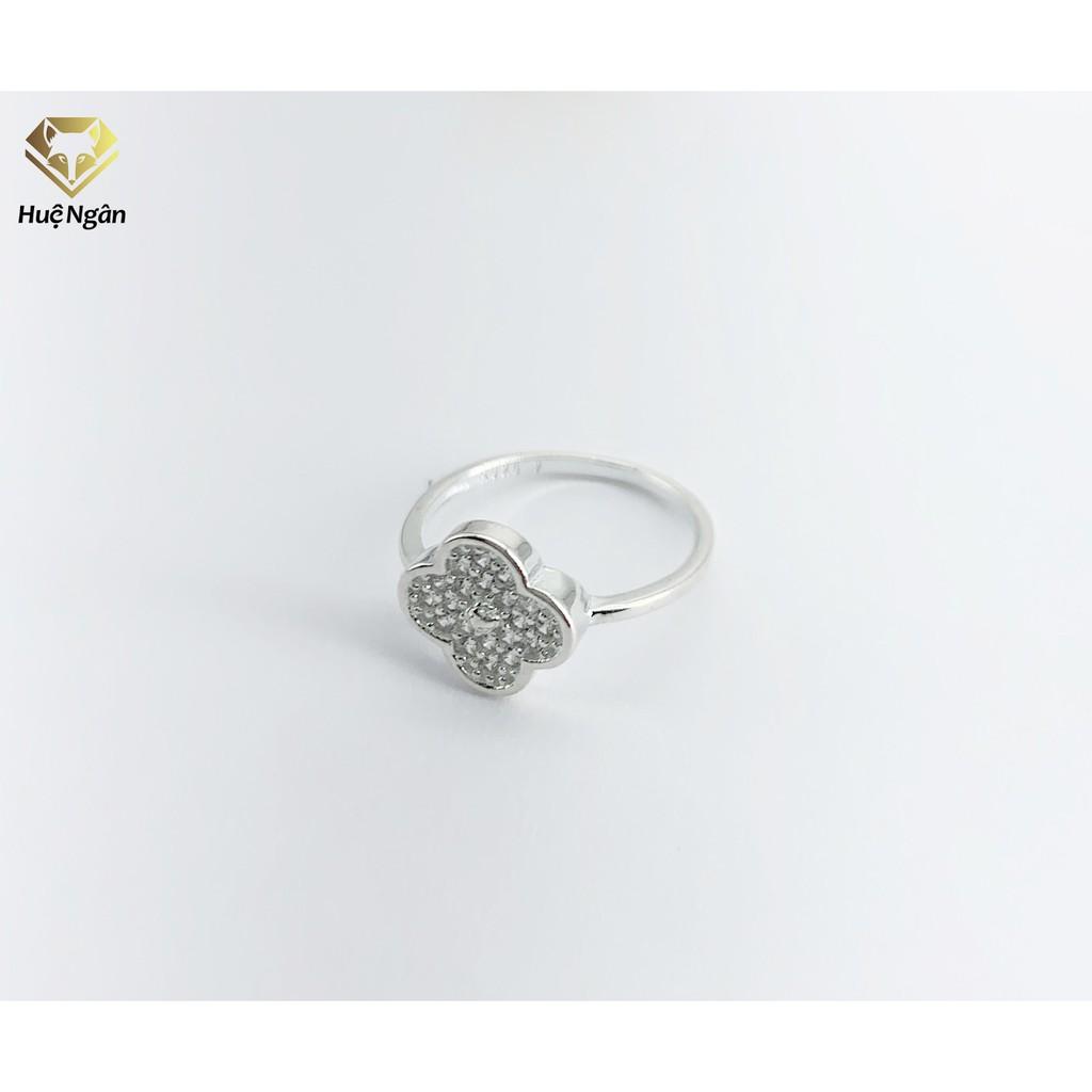 Nhẫn bạc Ý 925 Huệ Ngân - Cỏ Bốn Lá May Mắn RYR140078