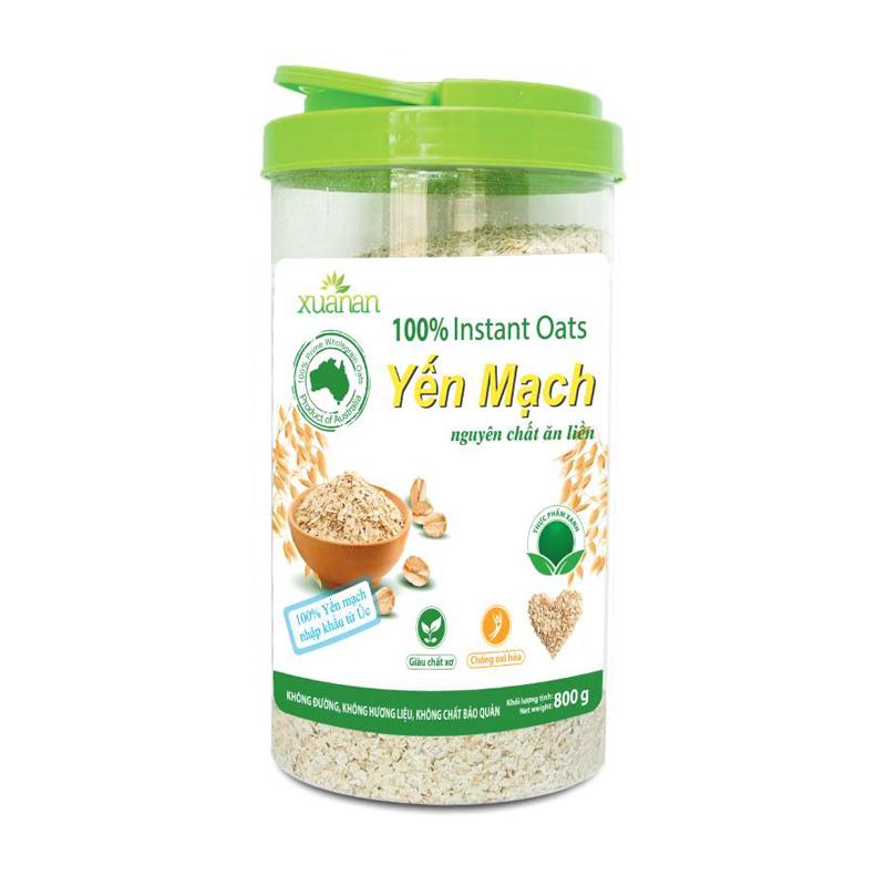 Yến Mạch Nguyên Chất Ăn Liền Xuân An [ko đường] Hộp 800G (Tặng Kèm 1 Túi Ngũ cốc Gạo Lức Huyết Rồng 200G)