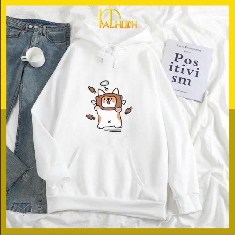 ÁO HOODIE CẶP NAM NỮ IN MÈO VÀ CÚN ĐÙI GÀ SIZE 40-70kg