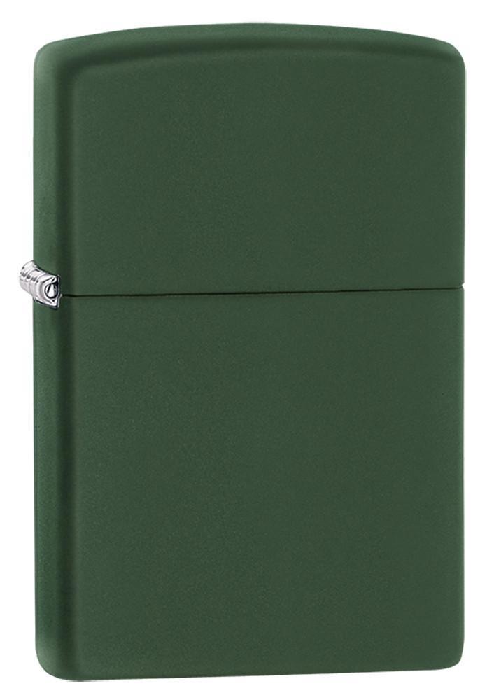 Bộ 4 Sản Phẩm: Bật Lửa Zippo Classic Matte Green 221+Xăng+Đá+Bấc