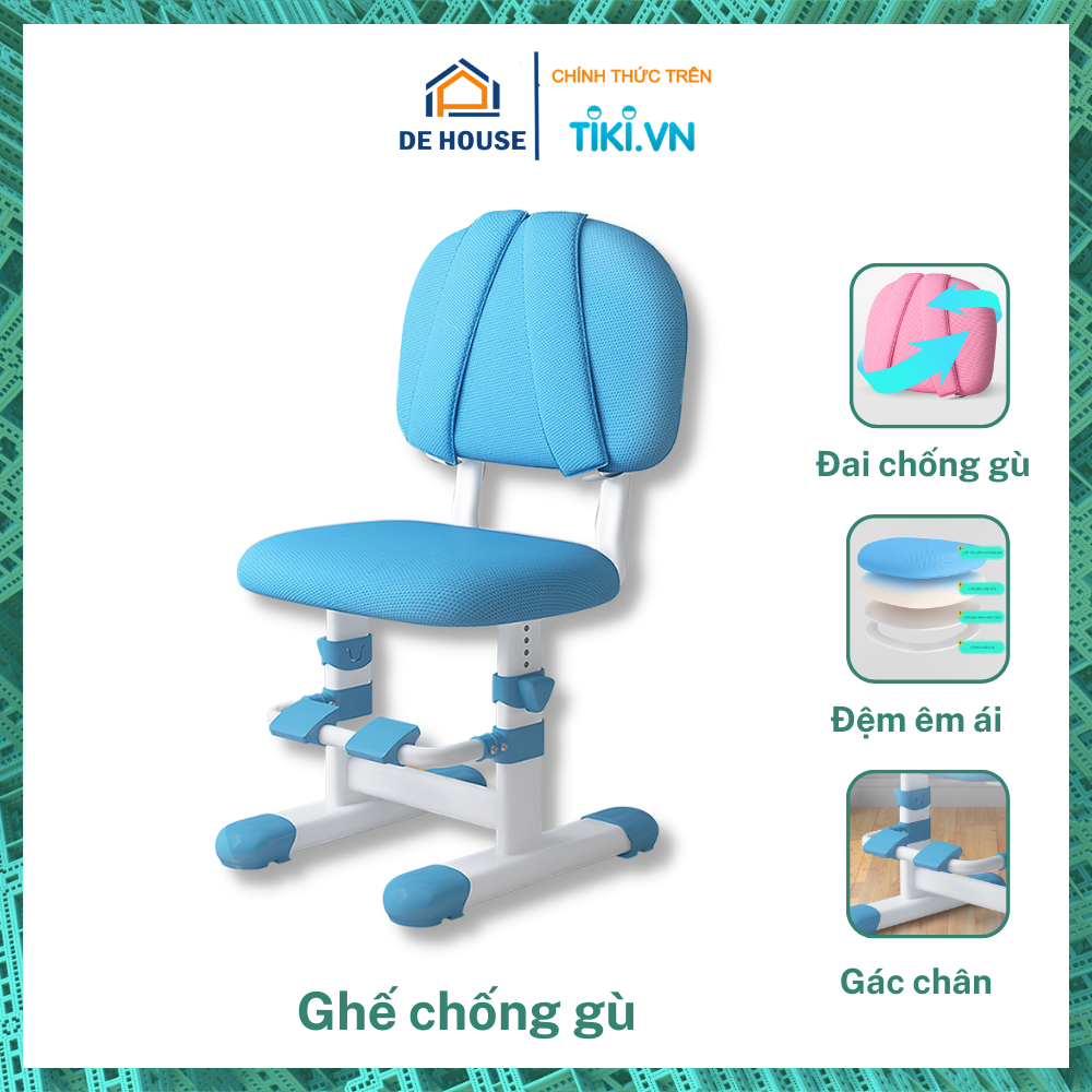 Ghế Học Sinh Chống Gù Thông Minh Điều Chỉnh Độ Cao - Hàng Chính Hãng