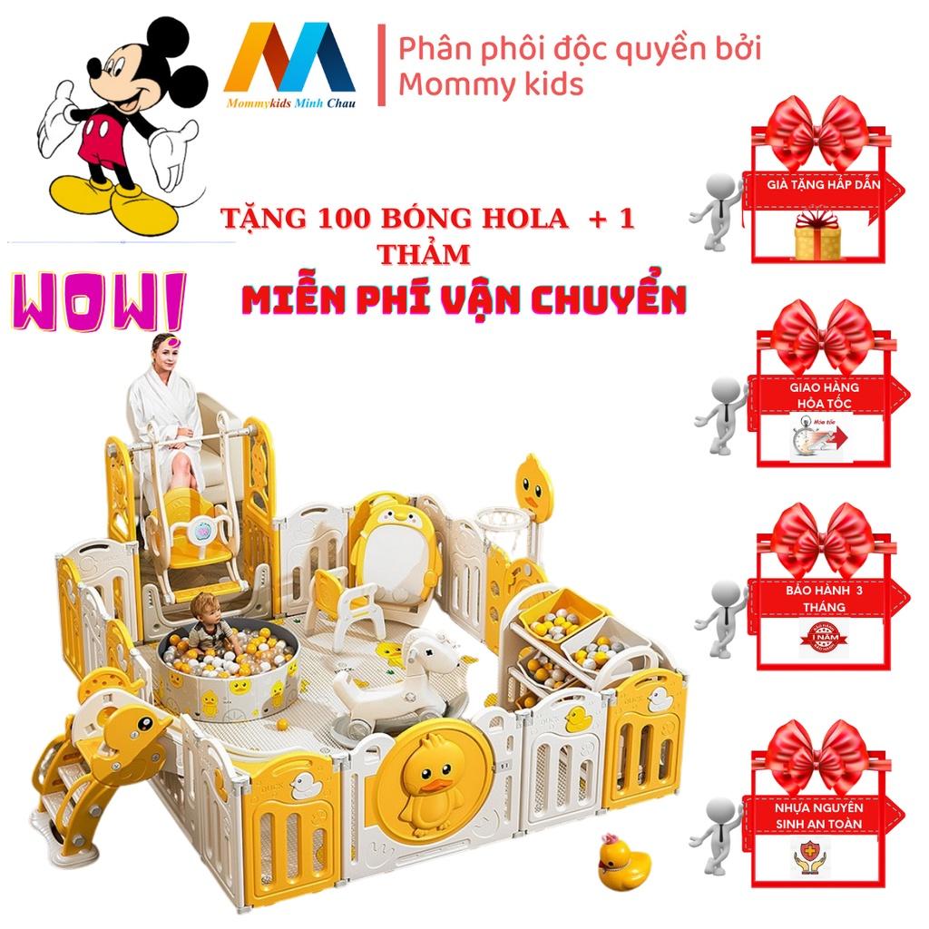 combo quây cũi MOMMYKID MINH CHÂU cầu trượt xích đu bóng rổ TẶNG THẢM 100 bónG, COMBO BÓNG RỔ