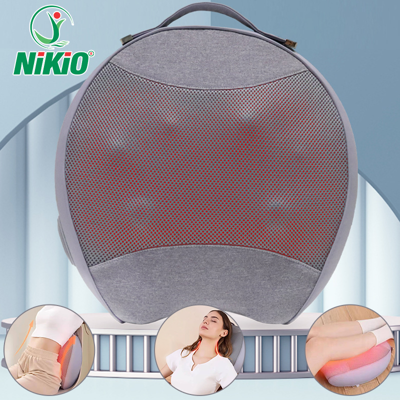 Gối massage lưng cổ vai gáy đa năng Nikio NK-137 - Pin sạc tiện lợi, thư giãn mọi lúc mọi nơi