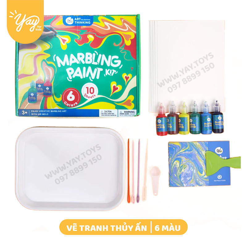 Bộ Vẽ Tranh Thủy Ấn 6 - 12 Màu Cho Bé 3 tuổi - Jar Melo