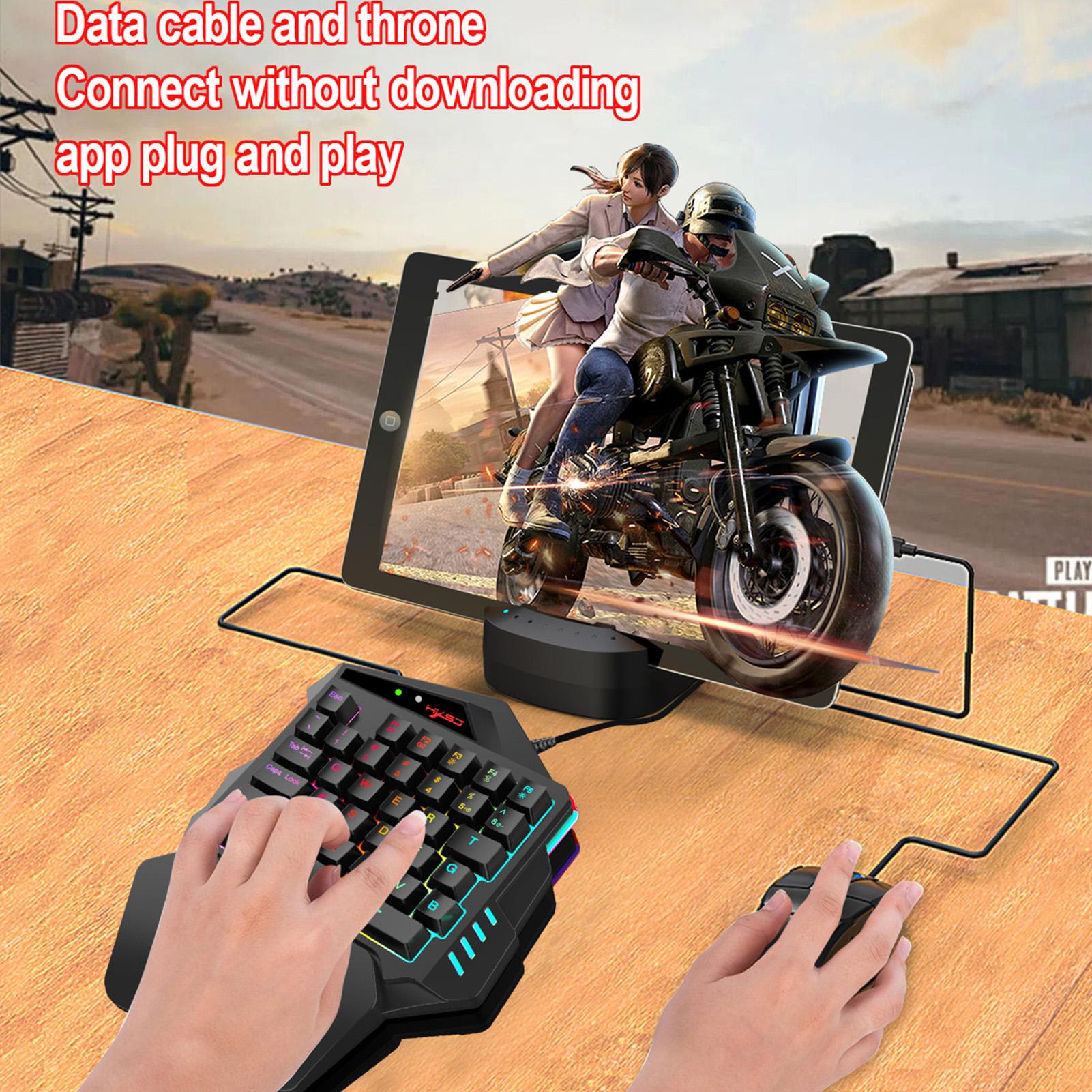 HXSJ V500 Streaming Ribbon Converter One-handed Keyboard with USB Converter Interface Flow Color Light Keyboard Black