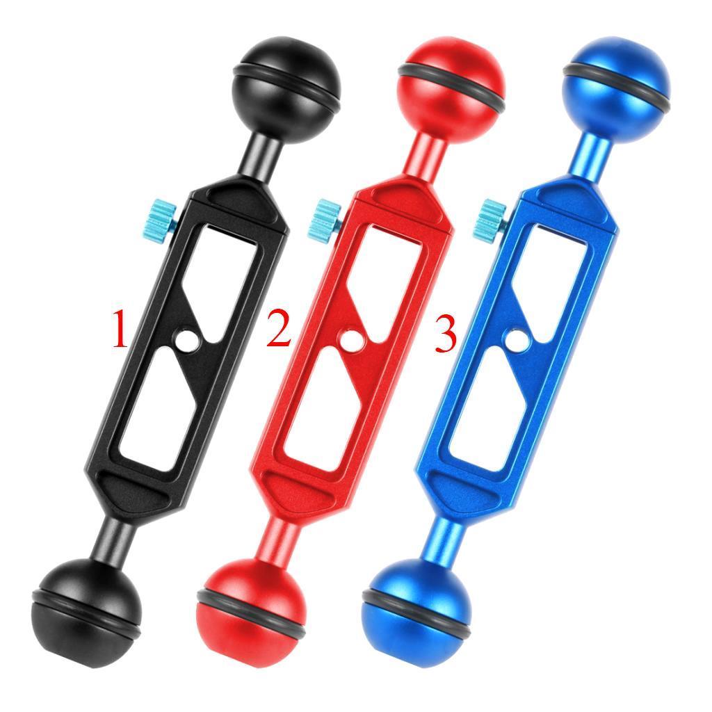 Camera Diving  Light Carbon Fiber Double Ball Head Lamp Arm 1" inch Black