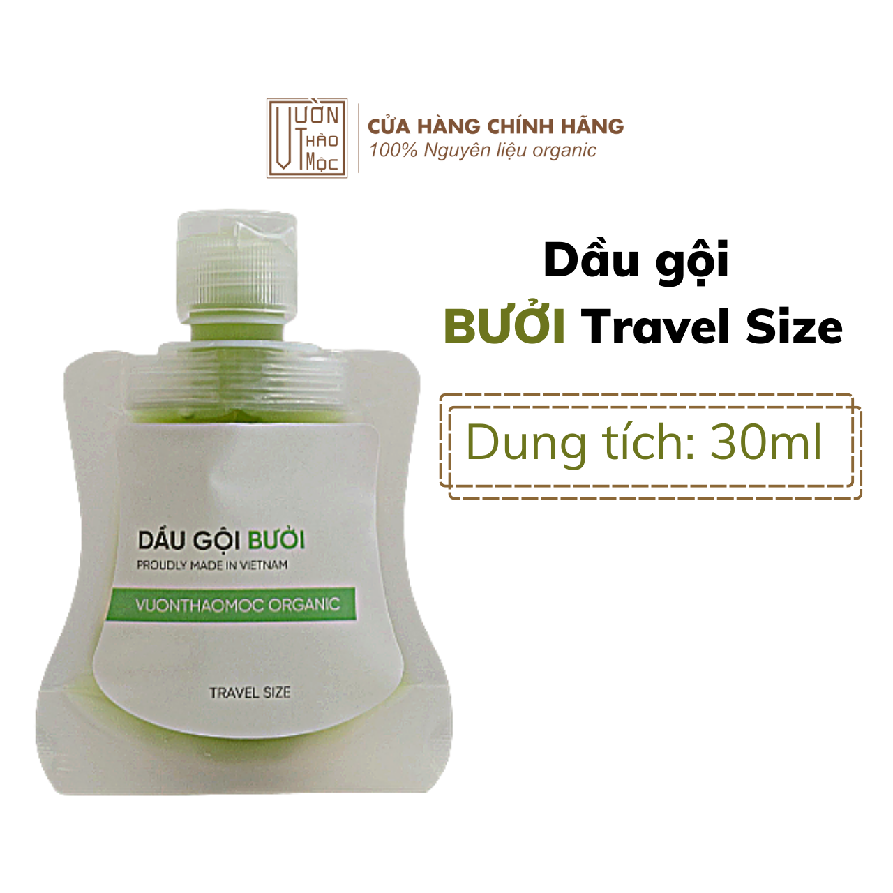 Dầu gội Bưởi VƯỜN THẢO MỘC ORGANIC dưỡng tóc chắc khoẻ chiết xuất từ thiên nhiên chai 300ml/500ml