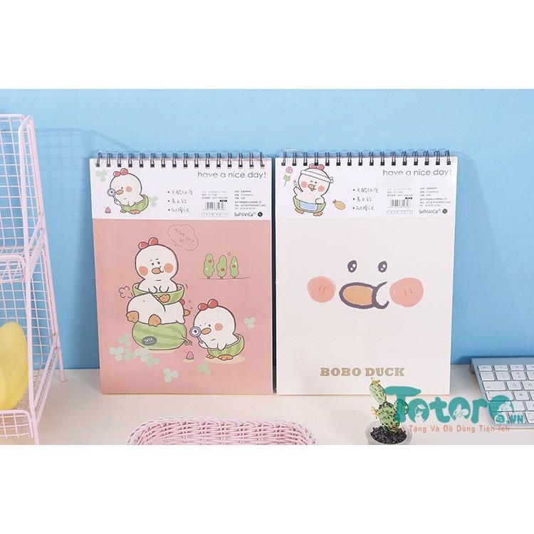 Sổ giấy vẽ A4 gáy lò xo Bobo Duck