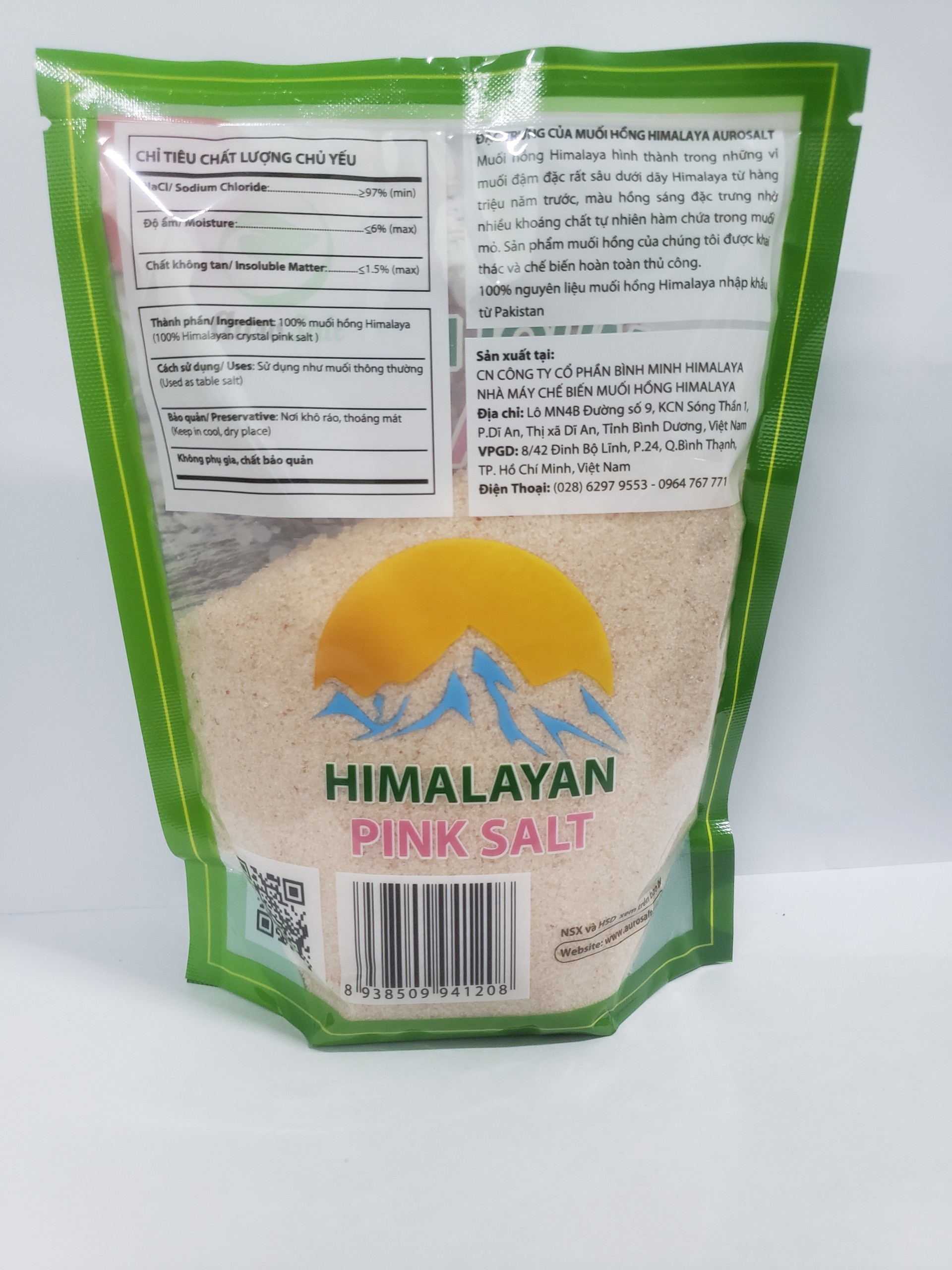 Muối Hồng Himalaya Nguyên Chất Mịn Túi 500G