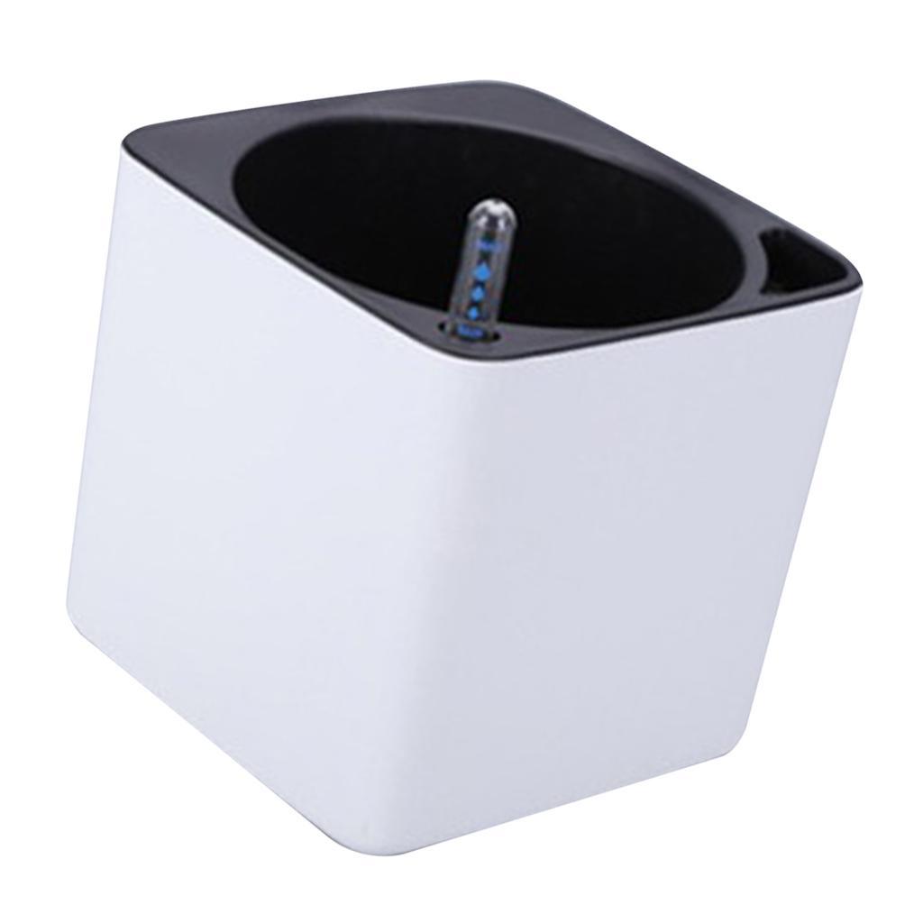 2Pcs Self Watering Pot Planter w/ Water Level Indicator White M
