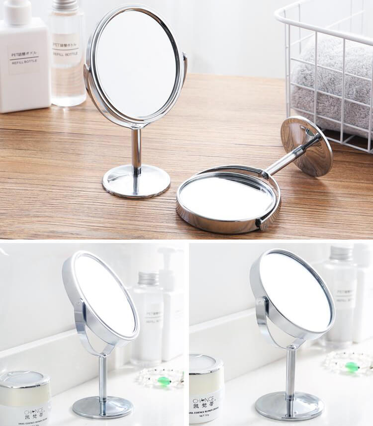 Gương 2 Mặt Mini Để Bàn Xoay 360º Phóng To Gương Trang Điểm Hamart Gương MakeUp Xinh Đẹp