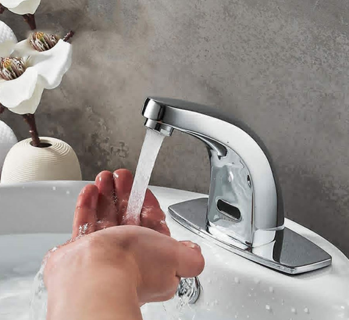 Vòi Lavabo cảm ứng Eurolife EL-A100 (Trắng bạc)