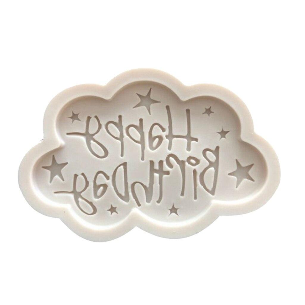 Birthday Letter Cake Mold Silicone Fondant Mold Cake Decorating Chocolate Baking Tool Cloud Happy Birthday Cake Decoration