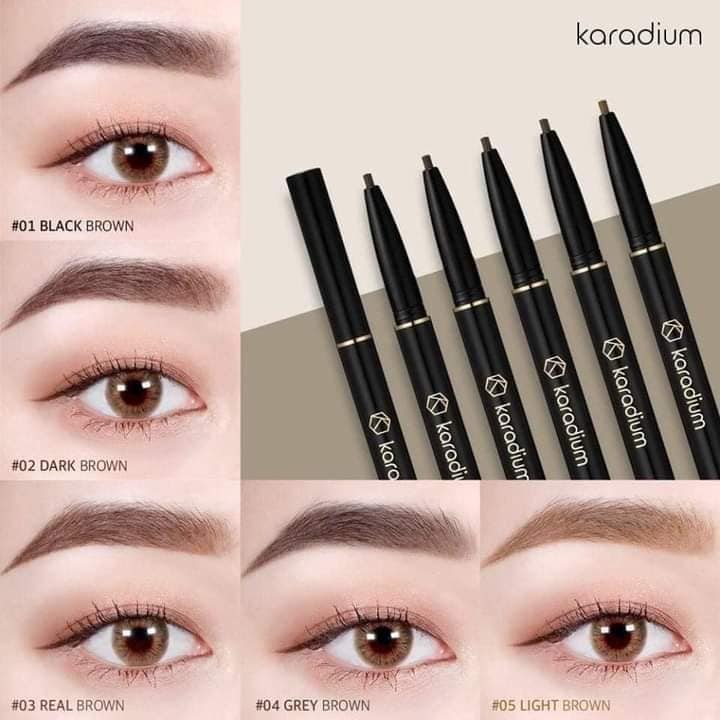 Chì kẻ mày nét siêu mảnh, lâu trôi Hàn Quốc Karadium Auto Eyebrow Pencil 0.18g