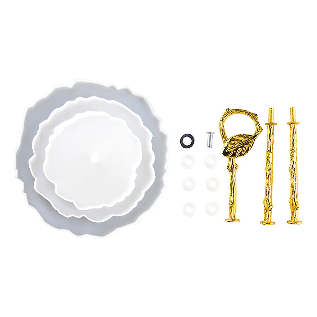 Silicone Resin Epoxy Mould Fruit Cake Coaster Tray Disc with Stand Mold DIY Tool
