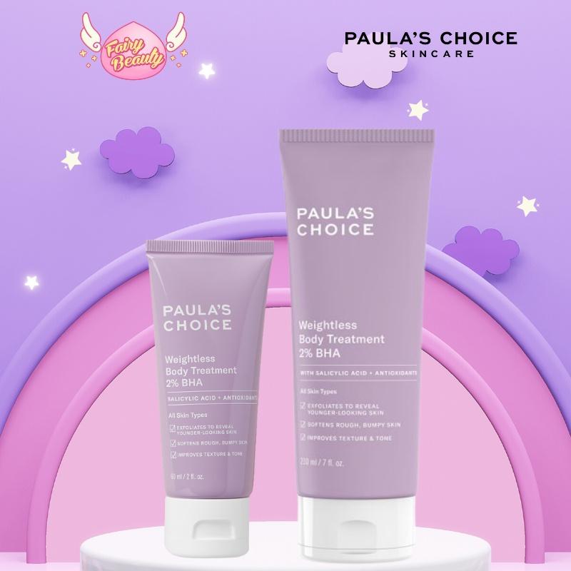 Kem Dưỡng Thể BHA Ngăn Ngừa Viêm Nang Lông Chứa 2% BHA Paula's Choice Weightless Body Treatment 2% BHA 210ml (Mã 5700)